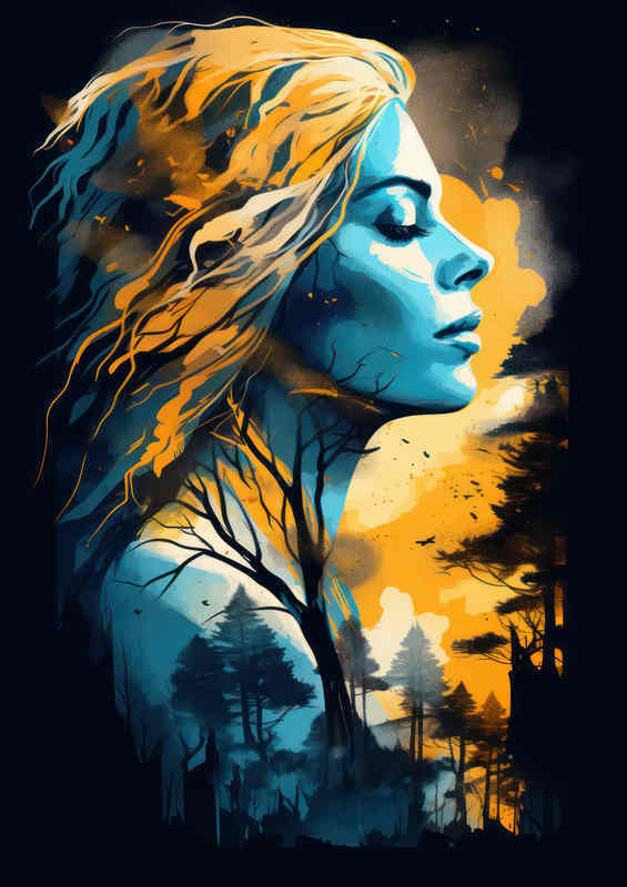 Silhouette Beauty Metal Poster