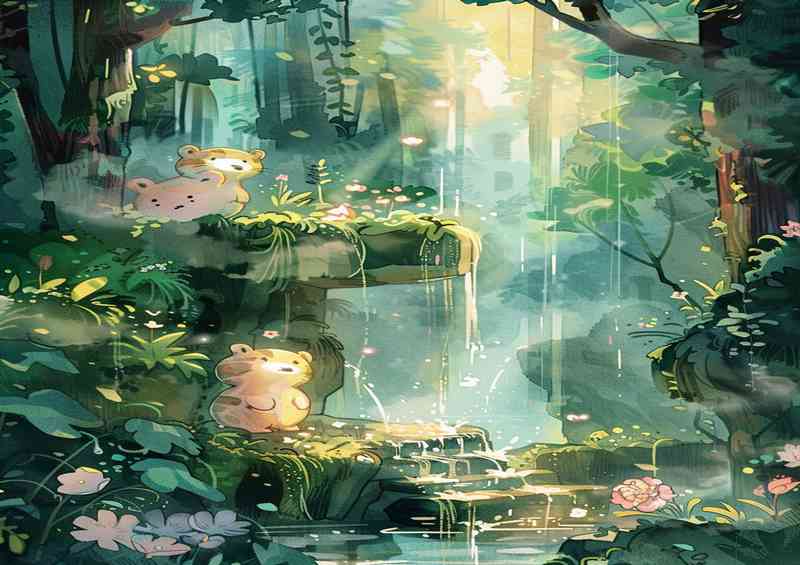 Whimsical watercolor in the rain