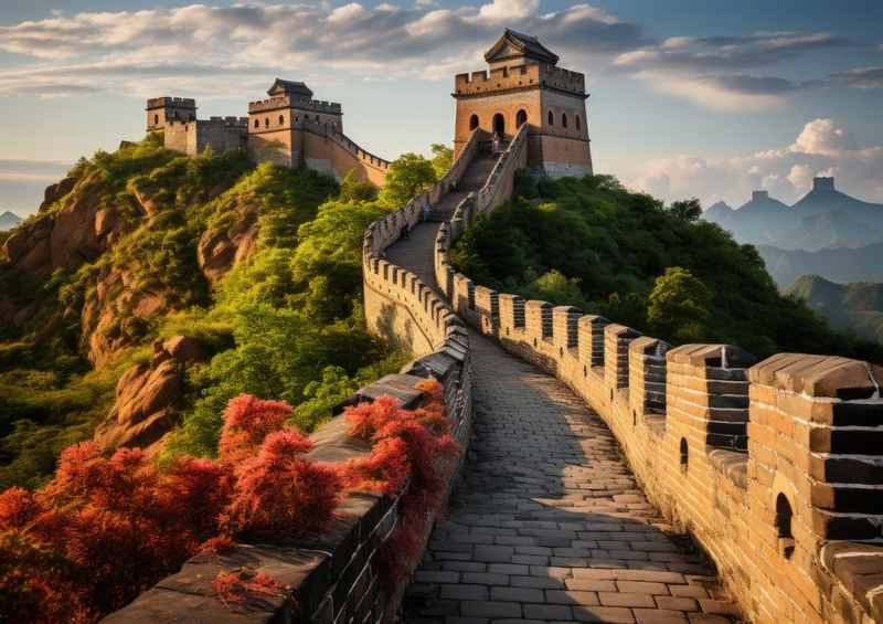 Autumn colours on the Great Wall Of China | Metal Poster