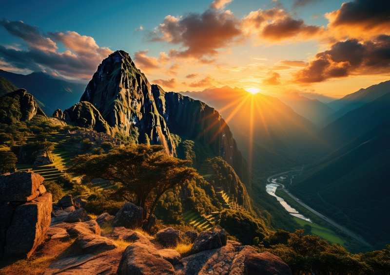 Machu Picchu in vibrant colours