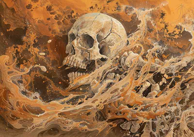 Skull in the tangled ocean