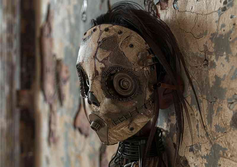 The Masked doll back to the wall