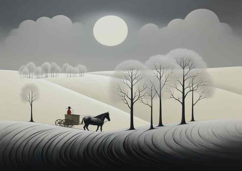 Black and White Horse Ride Country