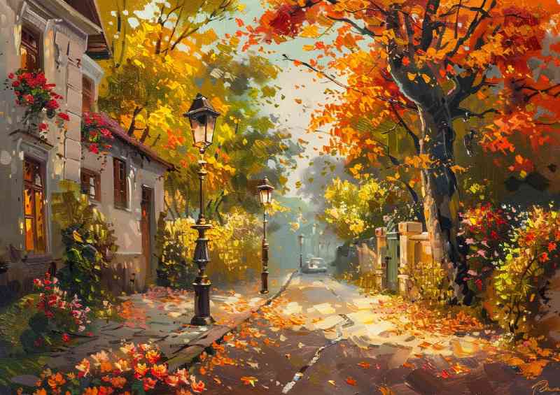 Old street with trees