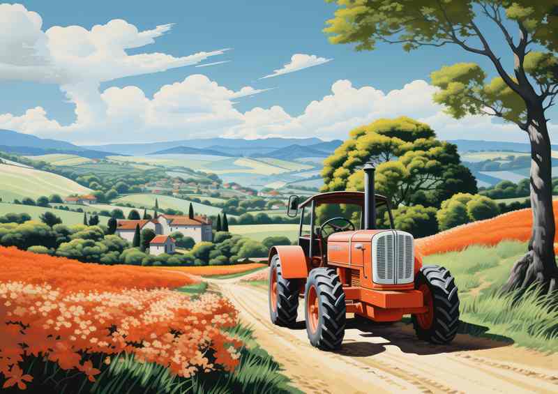 Classic Beauty Vintage Tractor in Countryside