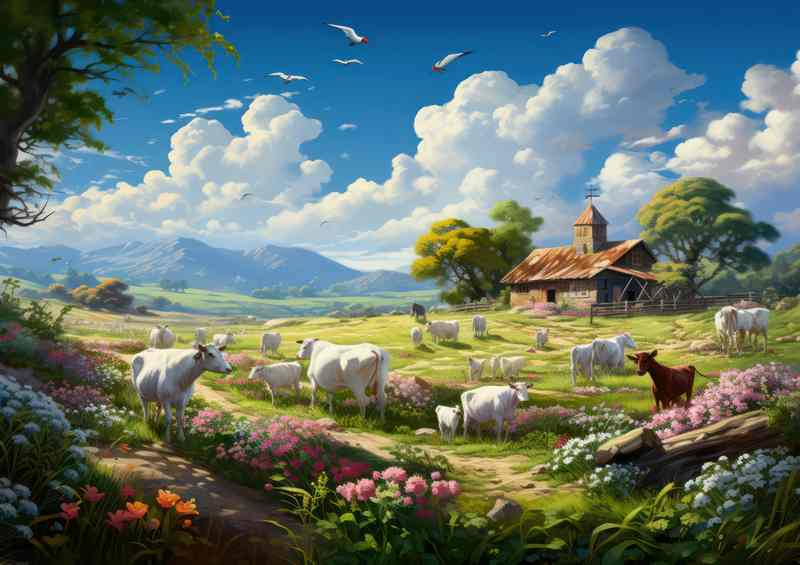 Country Life Classic Cows Farmyard Elegance