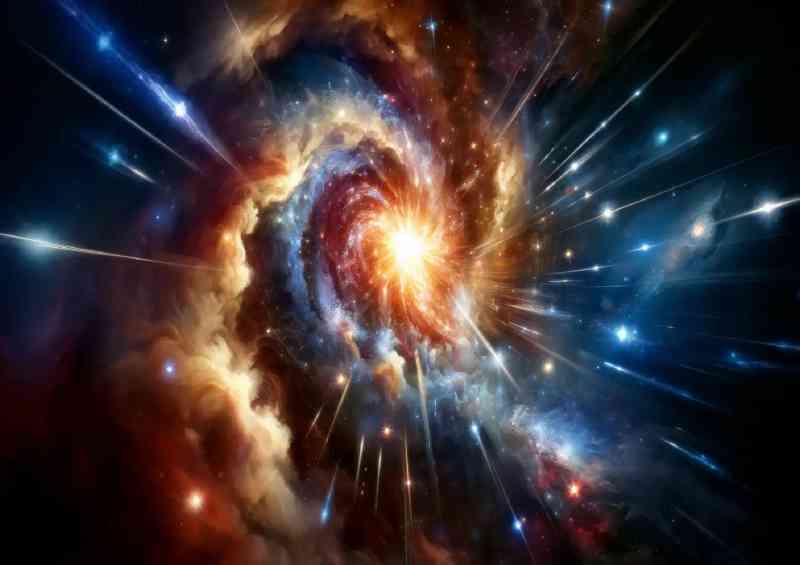Birth of the universe featuring a swirling galaxy