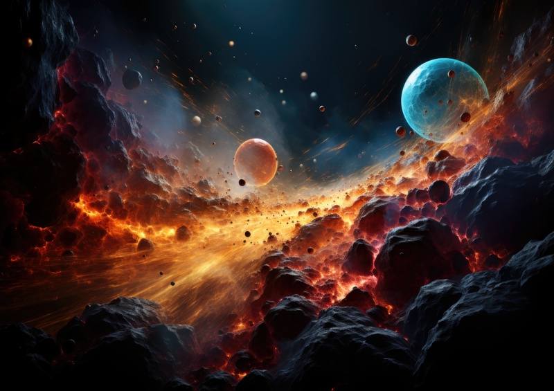 Planest cosmic explotions space matter