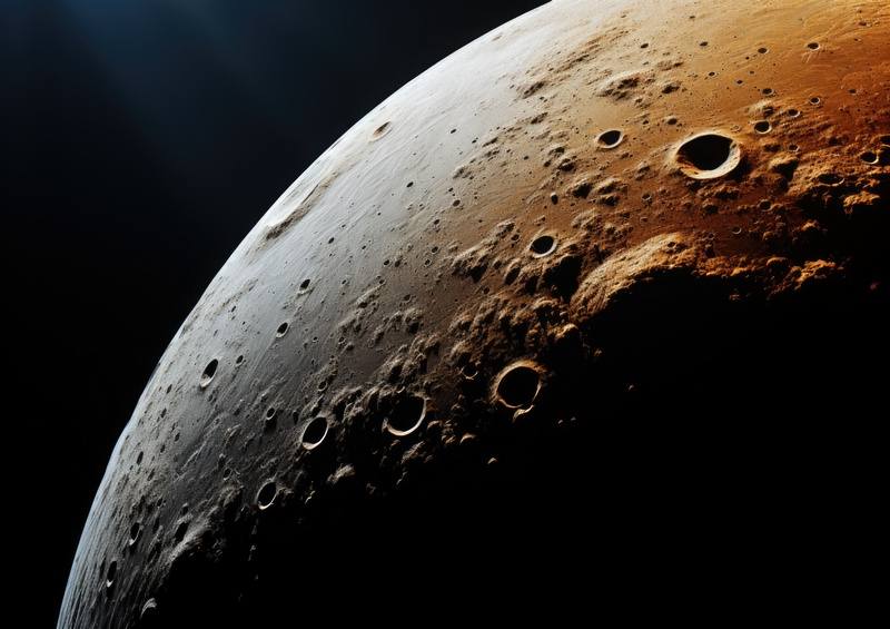 The darkside of the moon with a copper glow