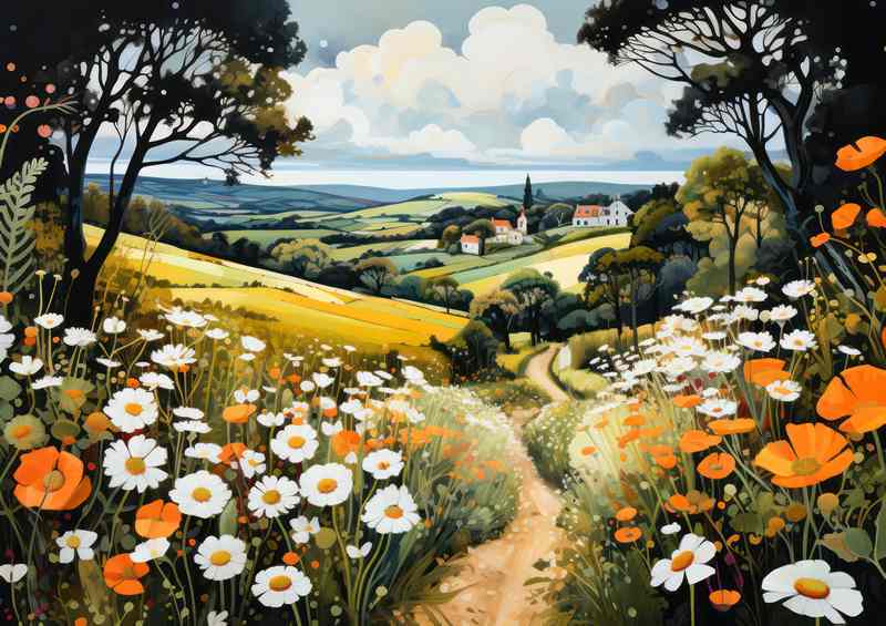 Countryside Charm Whimsical Landscape of Delight