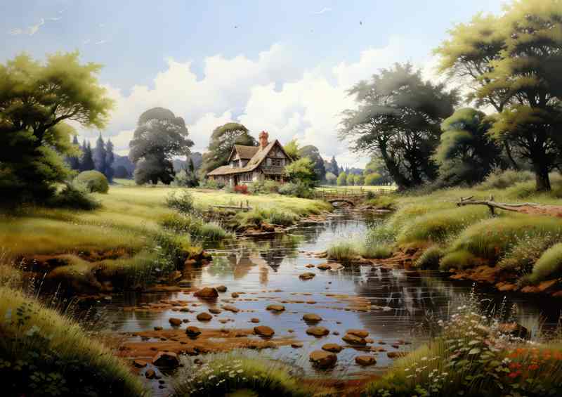Countryside Elegance Old Cottage by English River