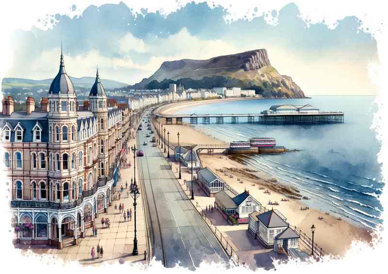 Watercolour Painting of Llandudnos Victorian Charm