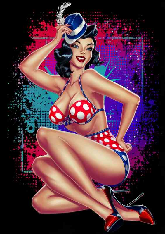 Retro pin up lady in the show