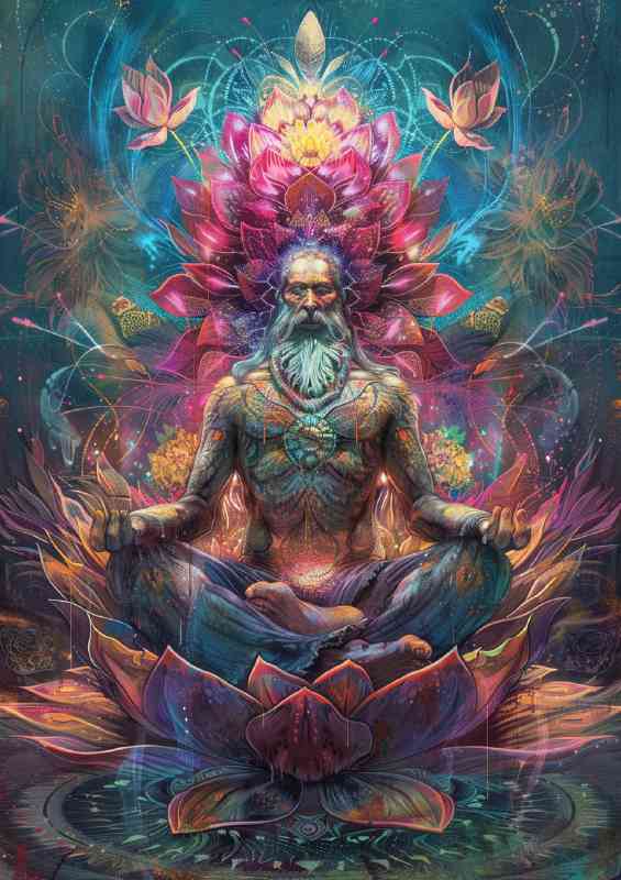 Ancient man in lotus position