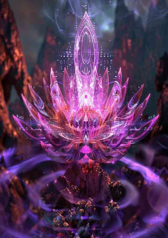 Chakra buddaha and lotus in the style_of_celestial | Metal Poster