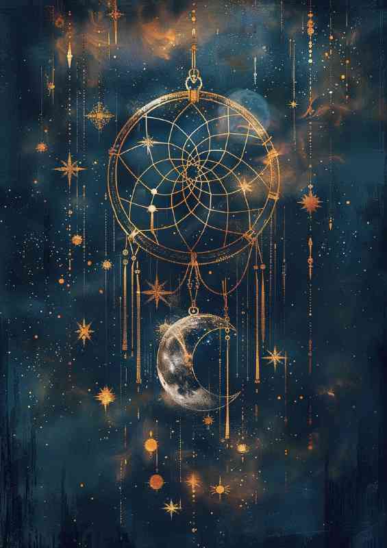 Dream catcher with sky and stars