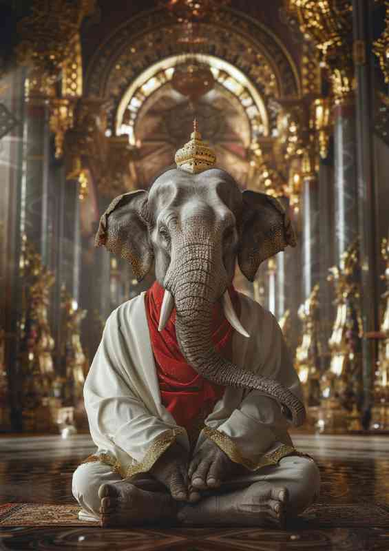 Elephant with the face of an old monk