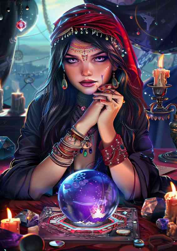 Fortune teller with a crystal ball