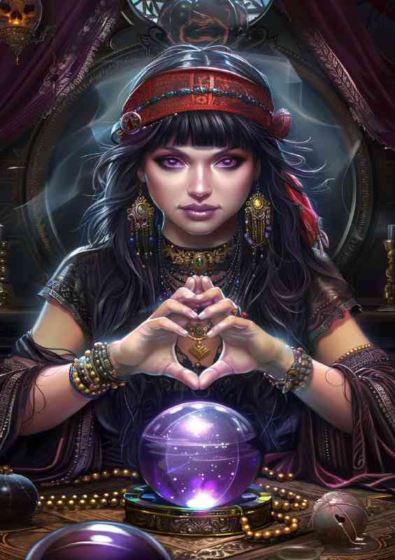Fortune teller with long black hair and bangles | Metal Poster