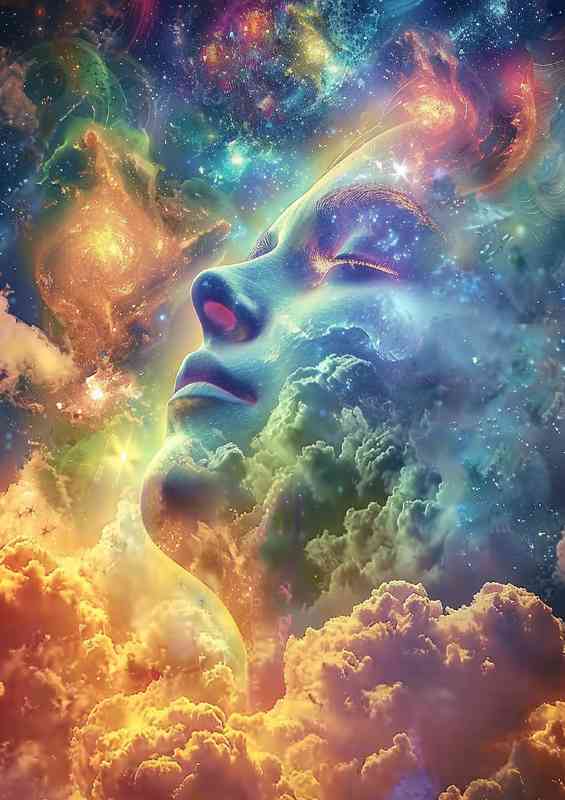 The enlightened soul hanging on clouds