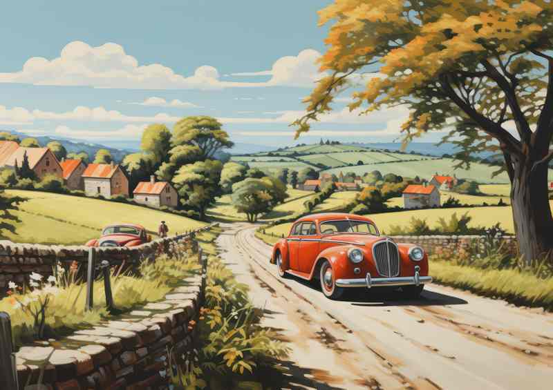 Old Car On The Countryside Roads