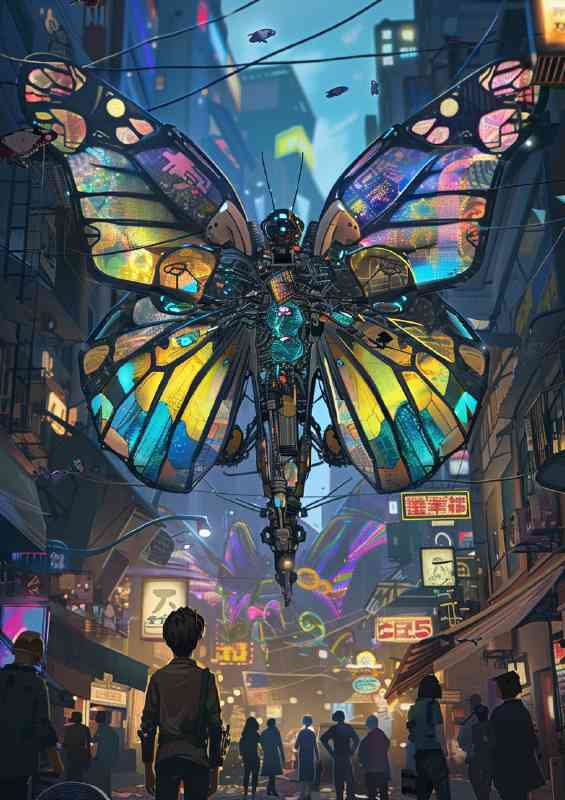 Giant Butterfly made of colorful glass