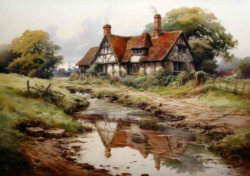 Pastoral Elegance Old English Countryside Tranquility
