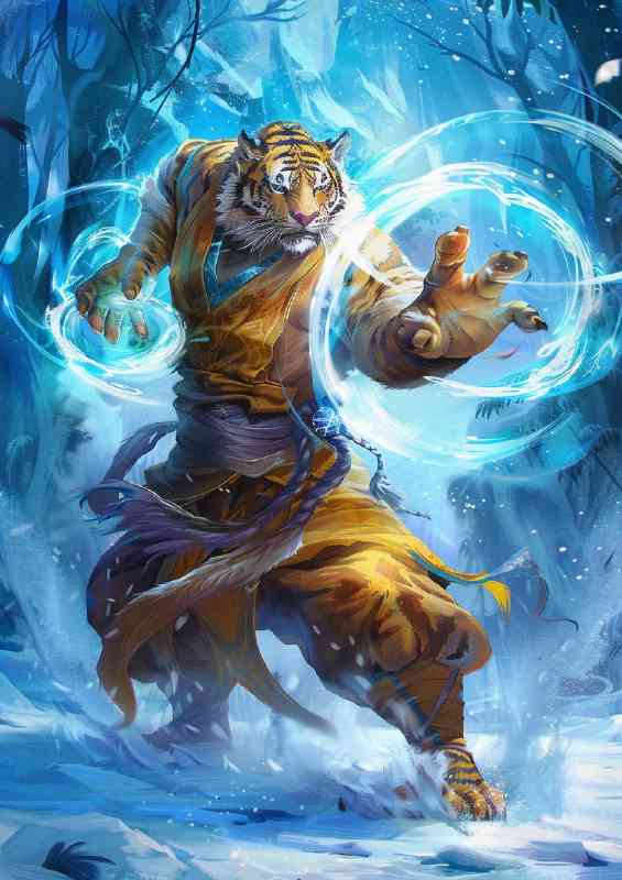 Yellow Tiger monk casting magic