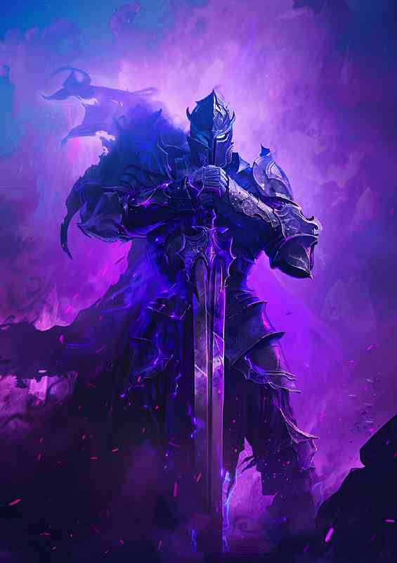 A Dark knight holding his sword