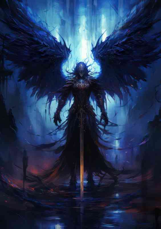 Angel of death with sword