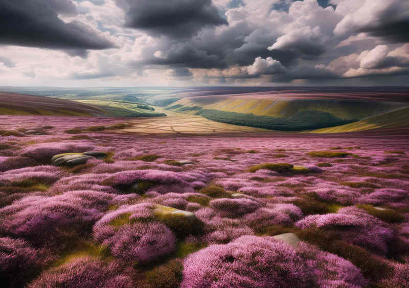 Heather in the moorland in the summers sun