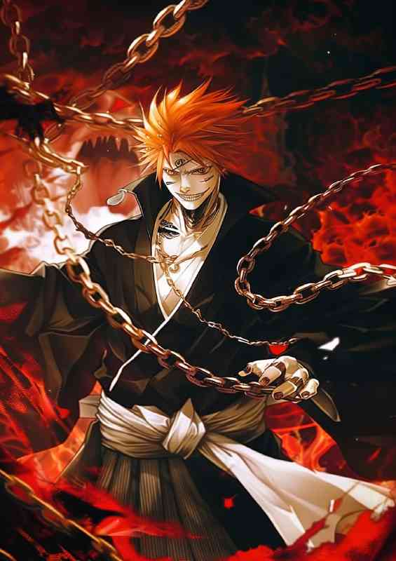 Bleach fighting with chains in hell