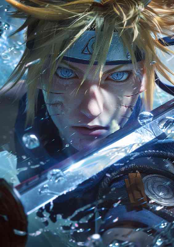 Character Sasuke U with sword anime style