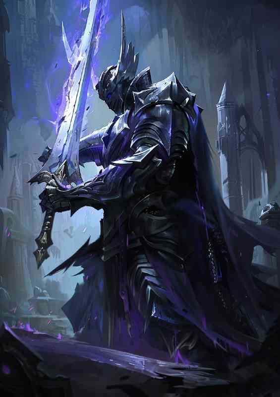 Dark knight holding his sword