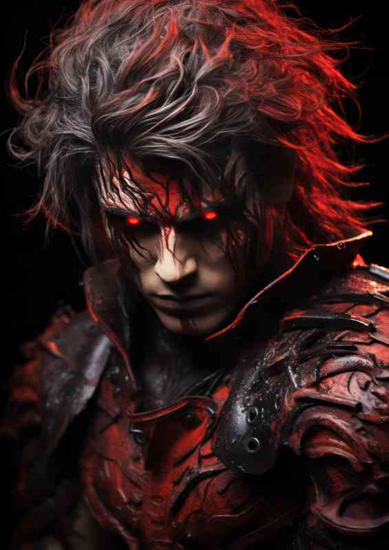 Demon slayer with red eyes
