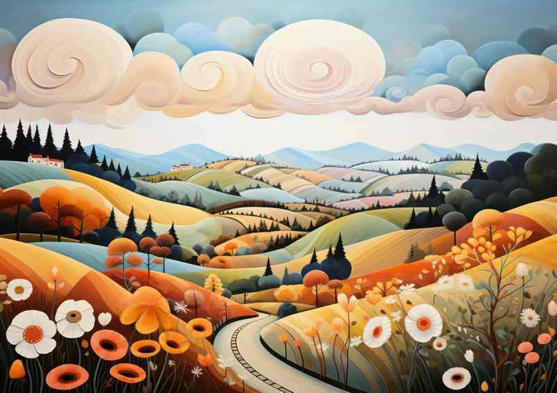 Rolling Whimsy Enchanted Hills Landscape Dream