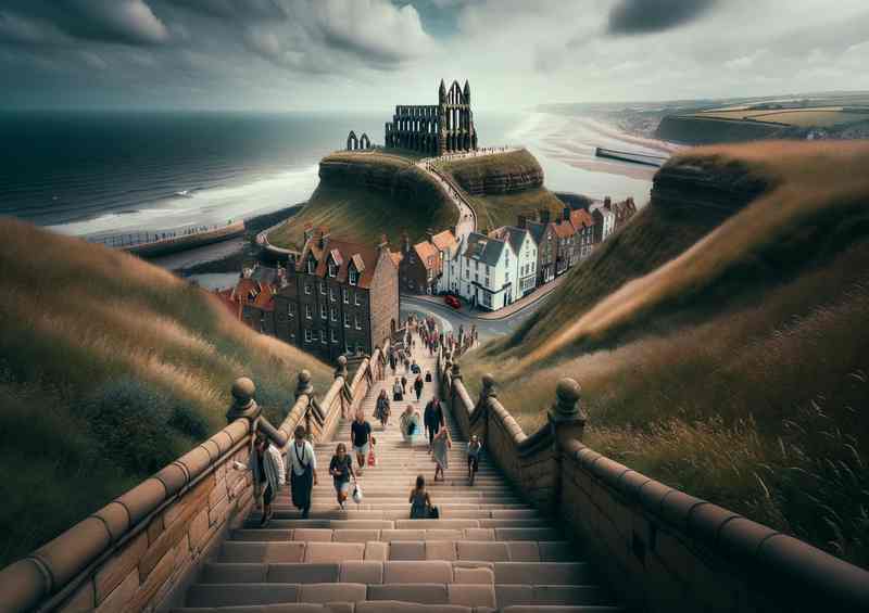 Whitbys 99 Steps Staircase Metal Poster
