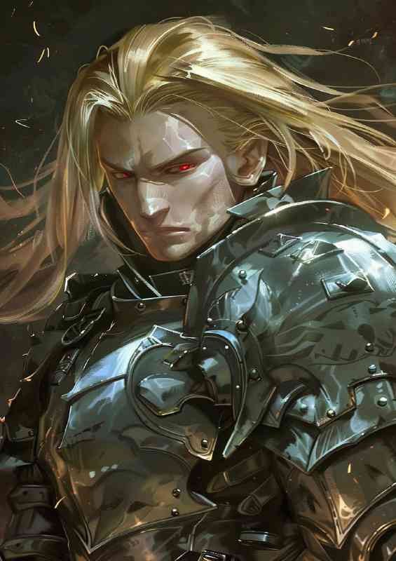 Fullmetal Alchemist golden hair and armor | Metal Poster