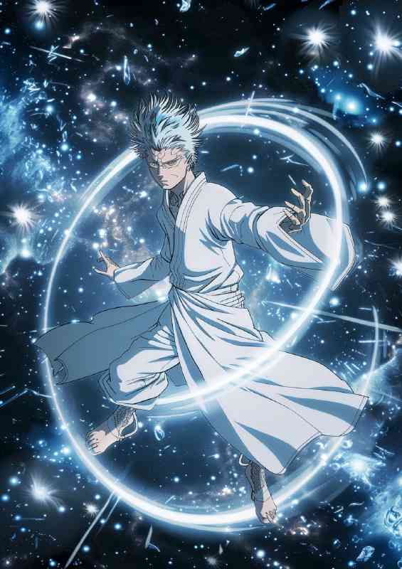 Giktos Jujutsu anime in a white robe