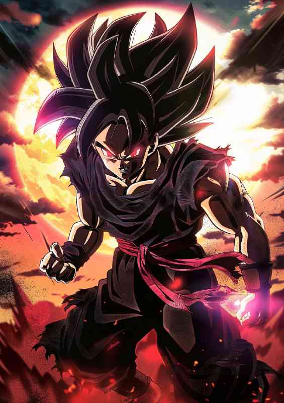 Goku Black with burning sun
