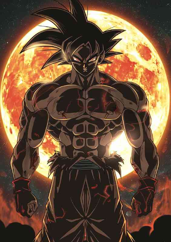 Goku red eyes and dark hair