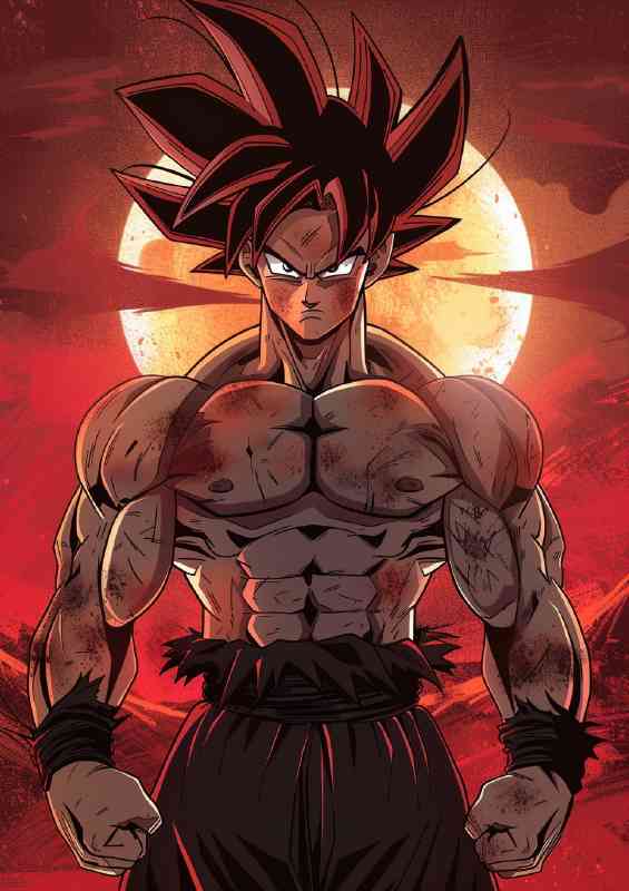 Goku the God of War with a muscule