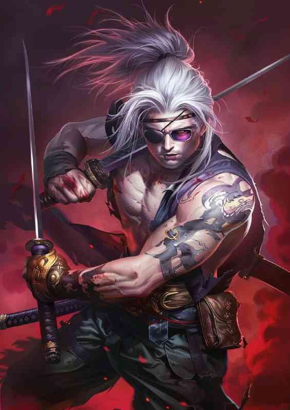 Handsome man with silver hair