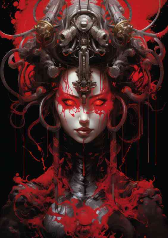 Jigoku gurumon anime red eyes | Metal Poster