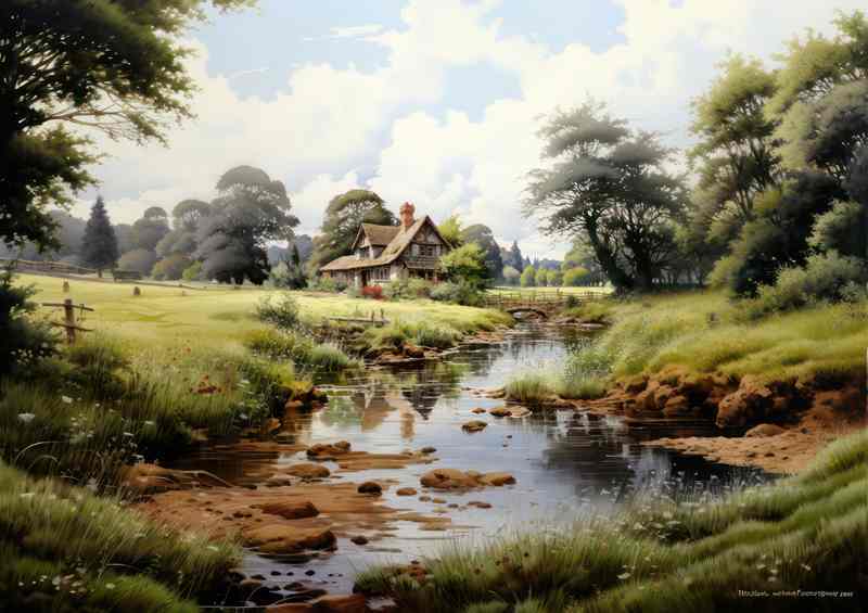 Rustic Serenity Countrysides Gentle River Idyllic