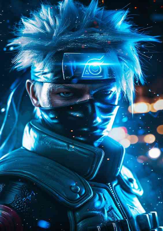 Kakashi Hatake an anime style blue