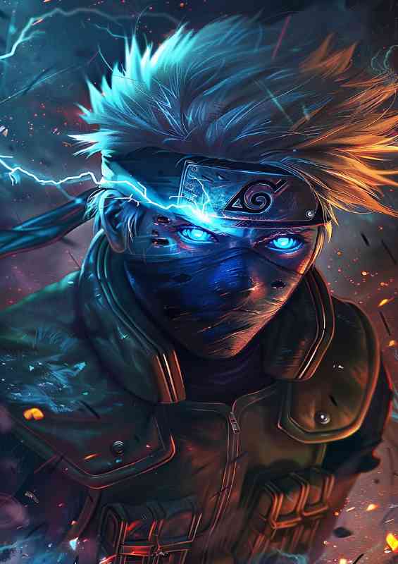 Kakashi Hatake anime style blue eyes
