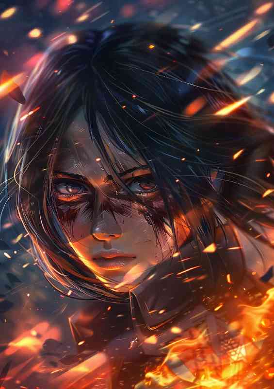 Mikasa Ackerman anime style art