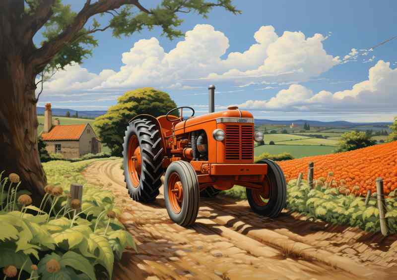Scenic Vintage Classic Tractor Countryside Charm
