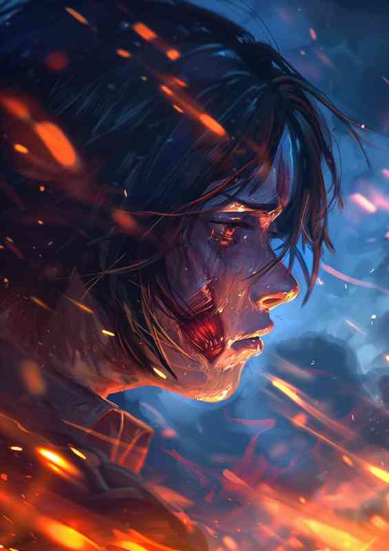 Mikasa Ackerman side shot anime style